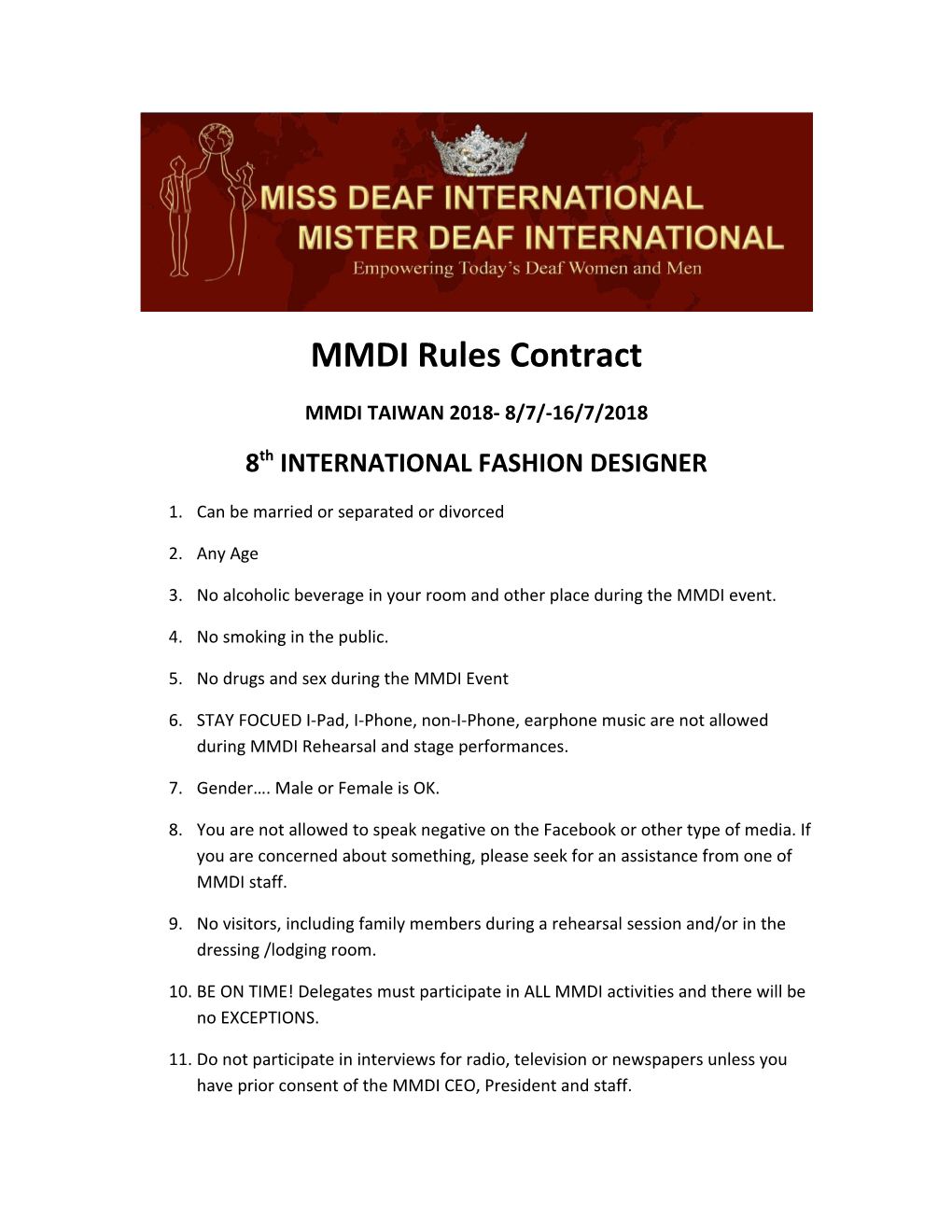 MMDI Rules Contract