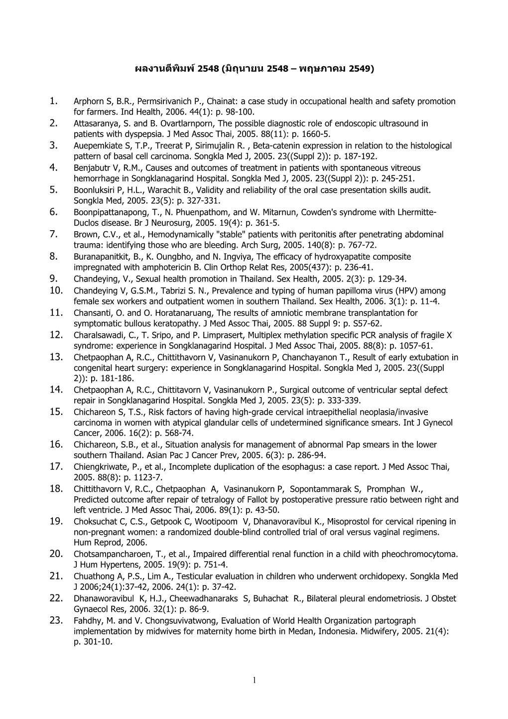 Arphorn S, B.R., Permsirivanich P., Chainat: a Case Study in Occupational Health and Safety