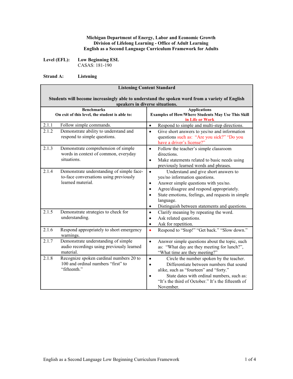 Michigan Department of Labor and Economic Growth