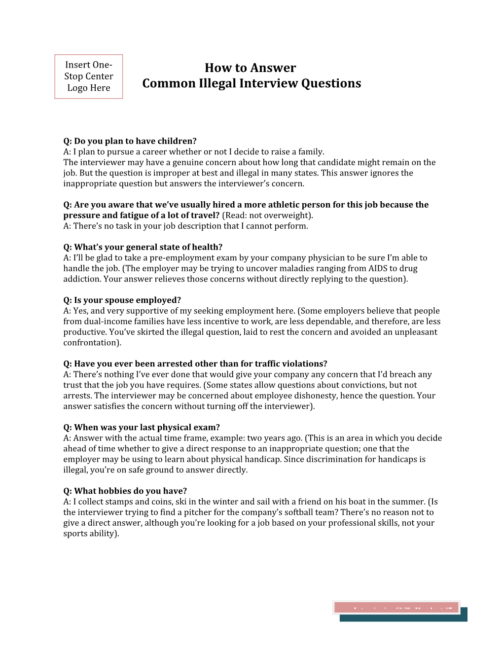 Common Illegal Interview Questions