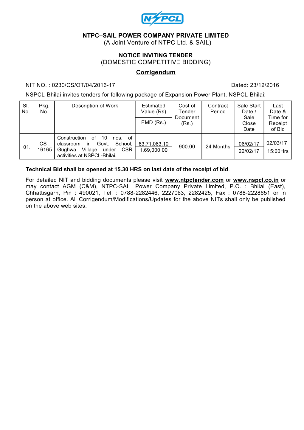 Ntpc Sail Power Company Private Limited