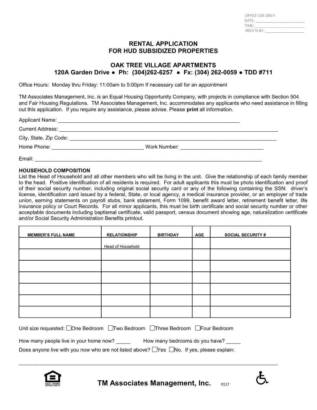 Tmam Rental Application Page 1 of 8