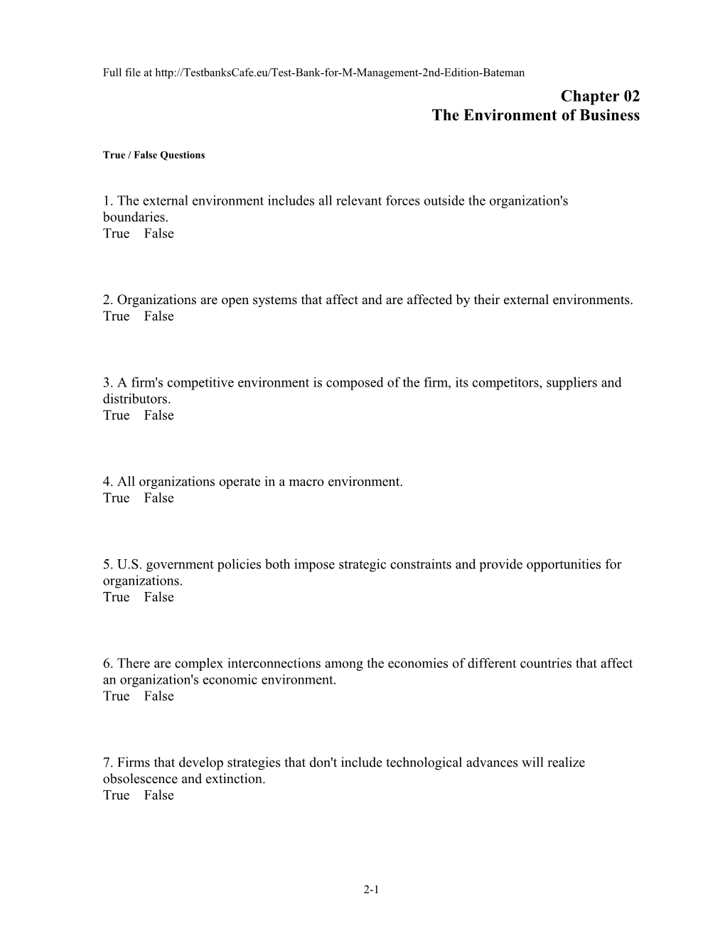 Chapter 02 the Environment of Business