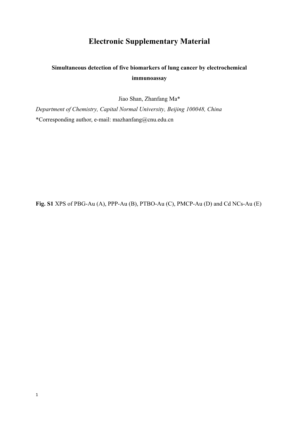 Simultaneous Detection of Five Tumor Biomarkers of Lung Cancer by Electrochemical Immunoassay