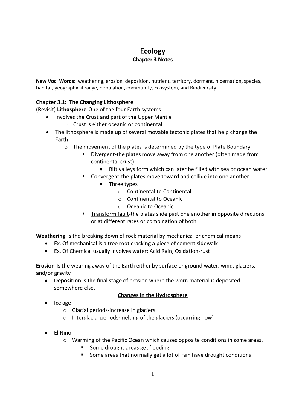 Chapter 3.1: the Changing Lithosphere