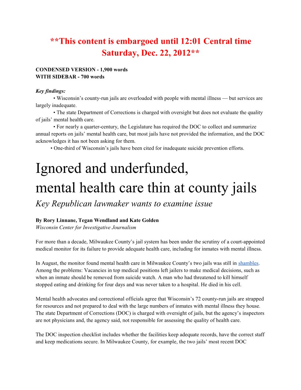 Jails Mental Health Condensed Version