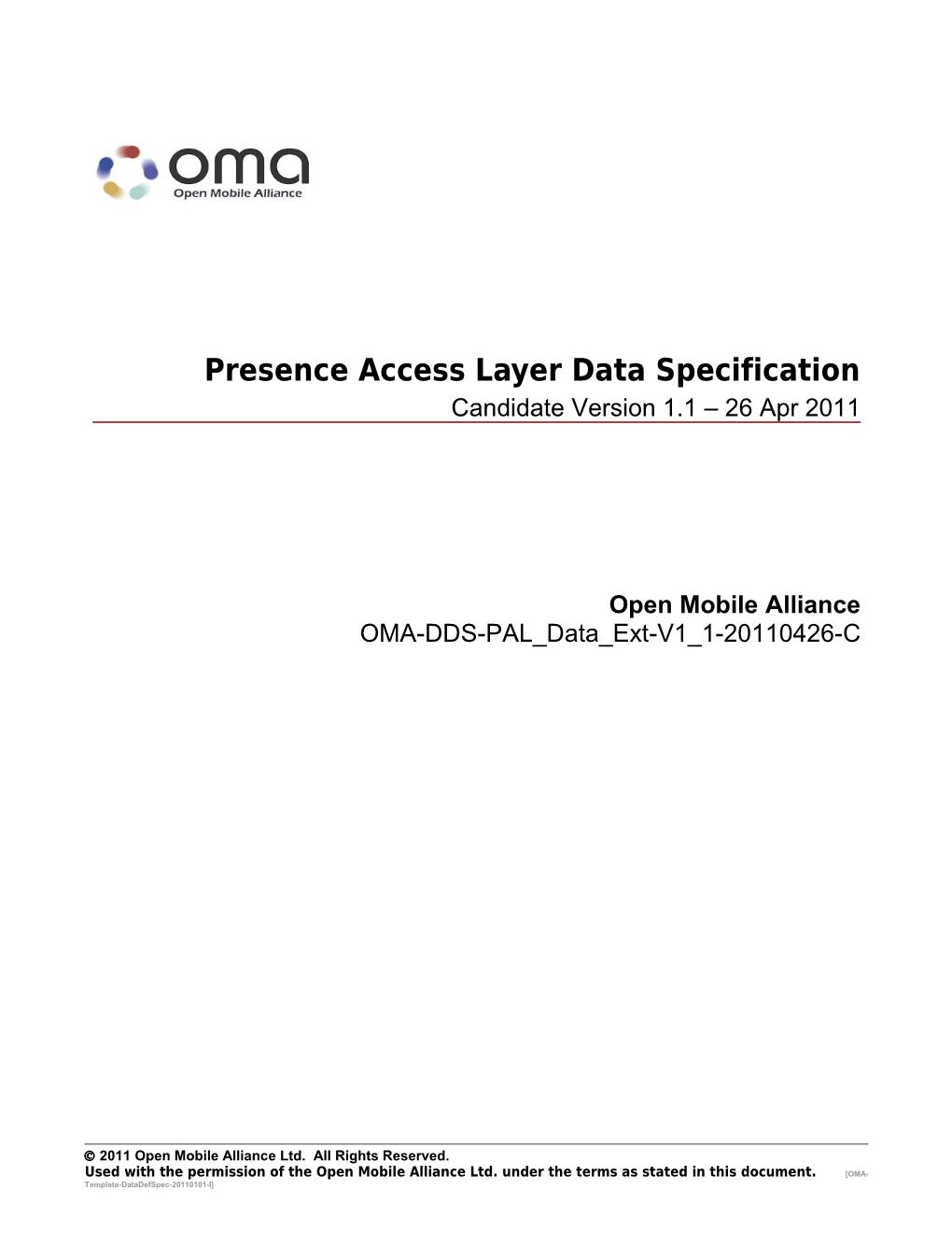 OMA-DDS-PAL Data Ext-V1 1-20110426-Cpage 1 V(33)