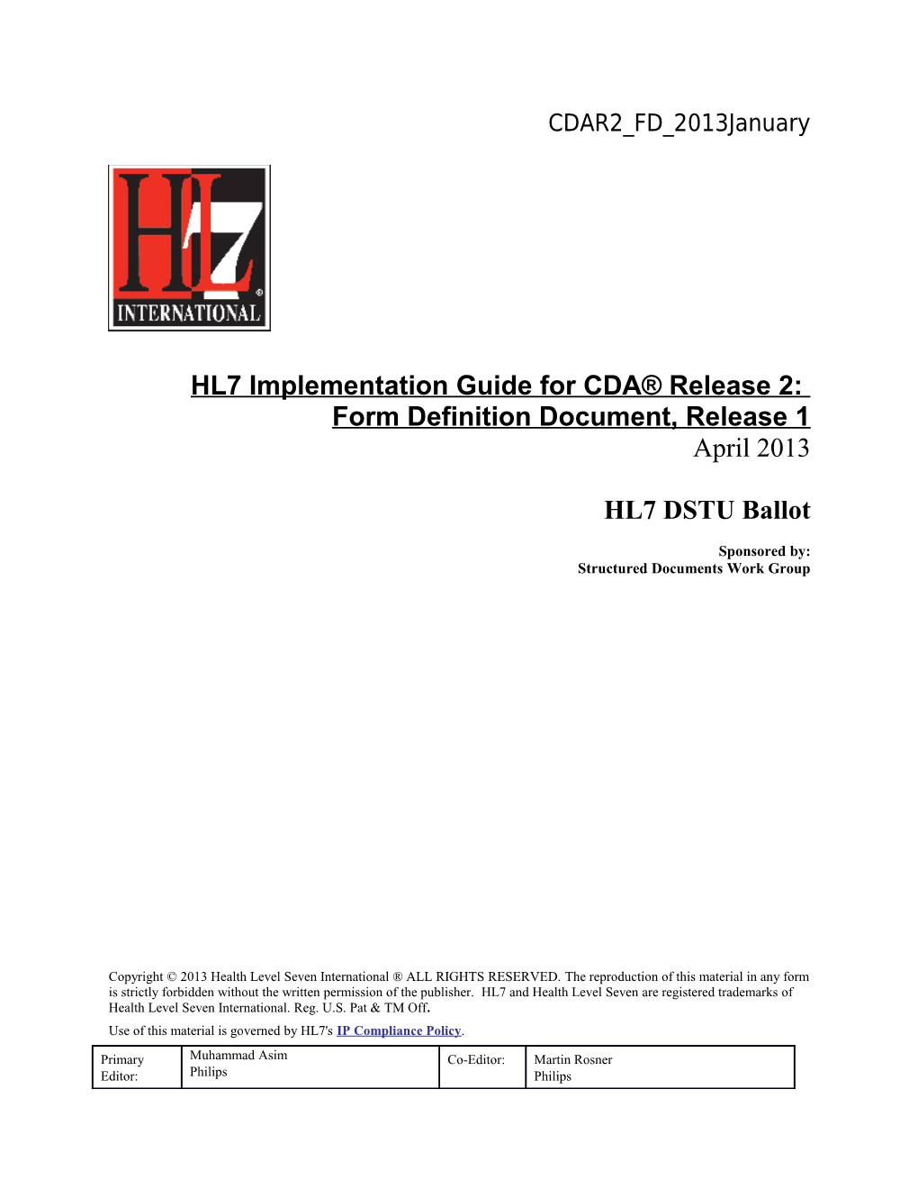 HL7 Implementation Guide for CDA Release 2