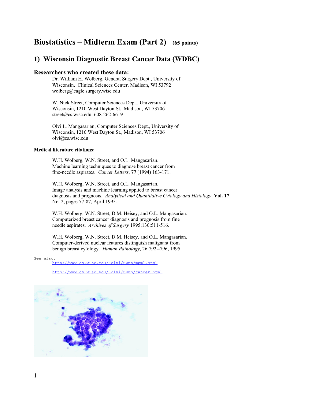 Wisconsin Diagnostic Breast Cancer Data (WDBC)