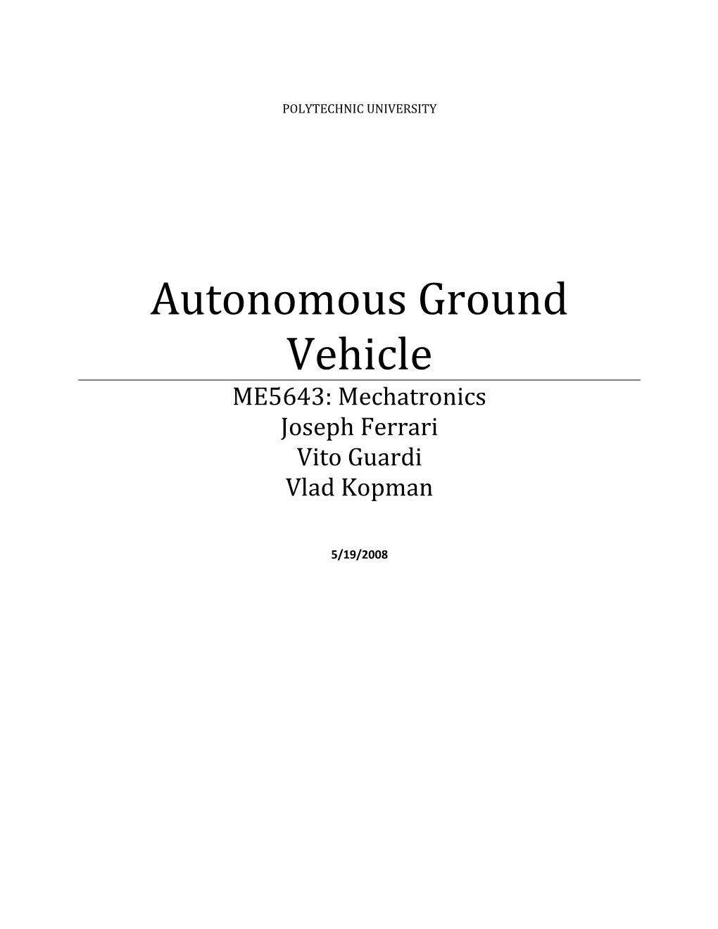 Autonomous Ground Vehicle