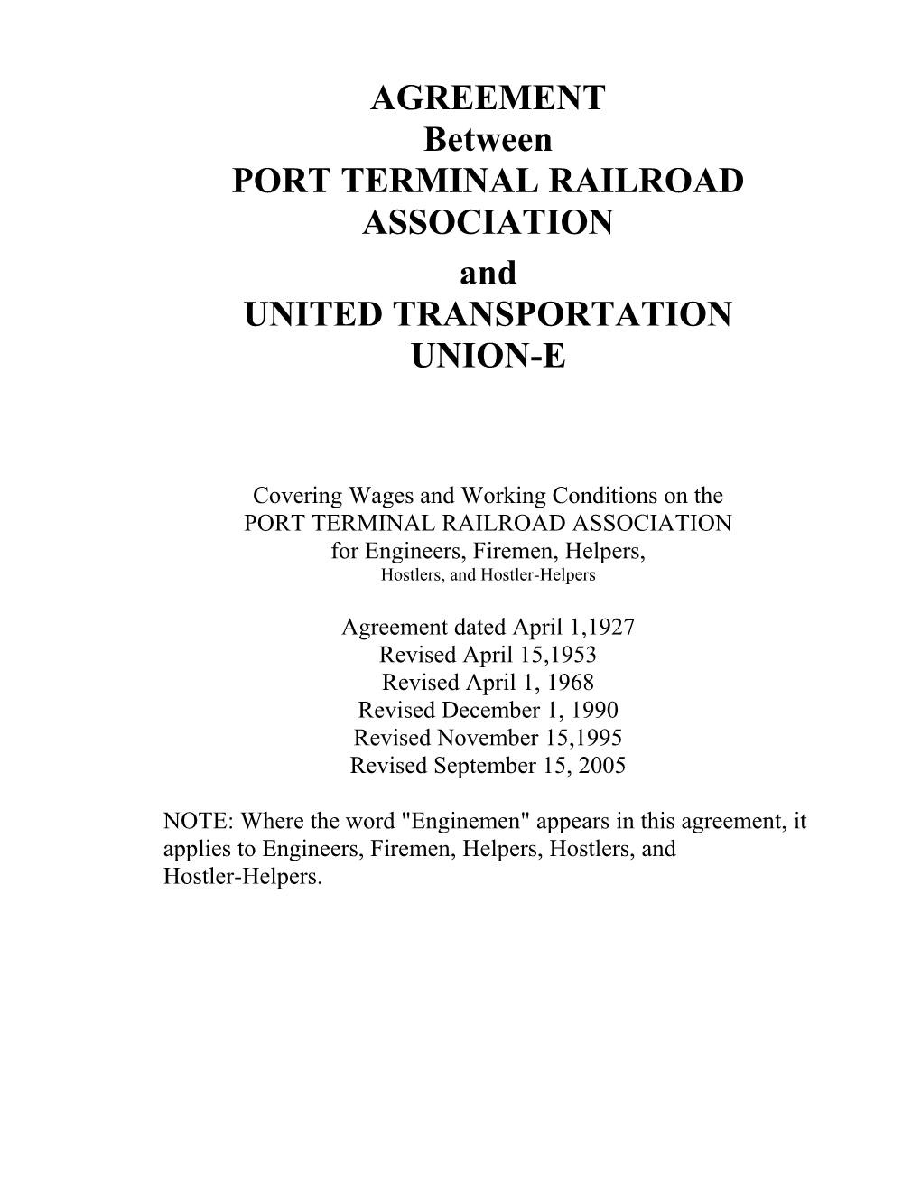 Port Terminal Railroad Association