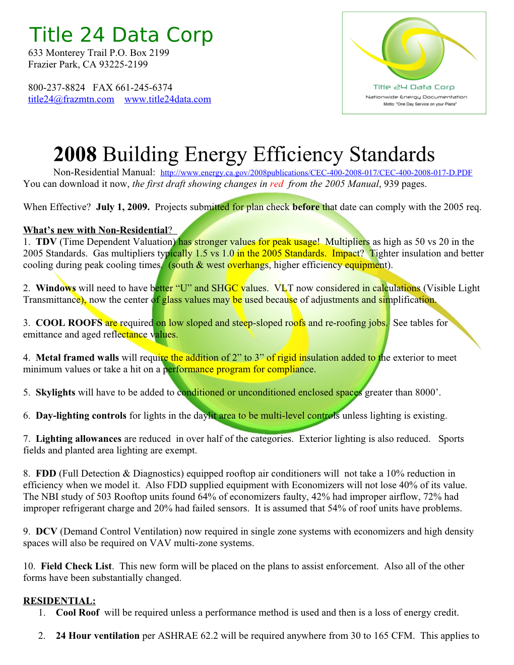 2008 Building Energy Efficiency Standards