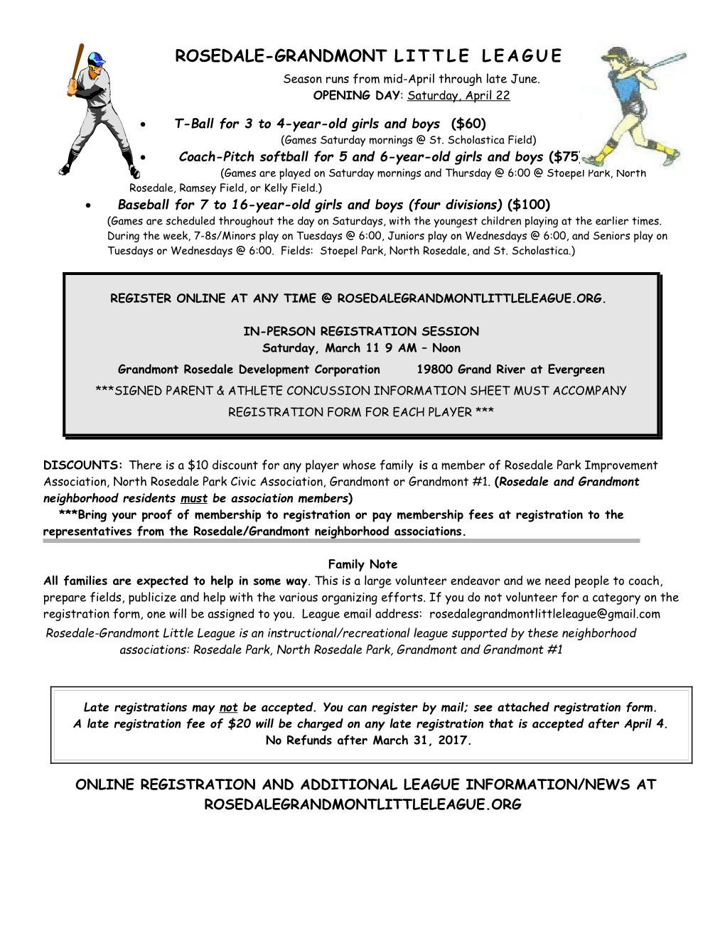 Season Runs from Mid-April Through Late June