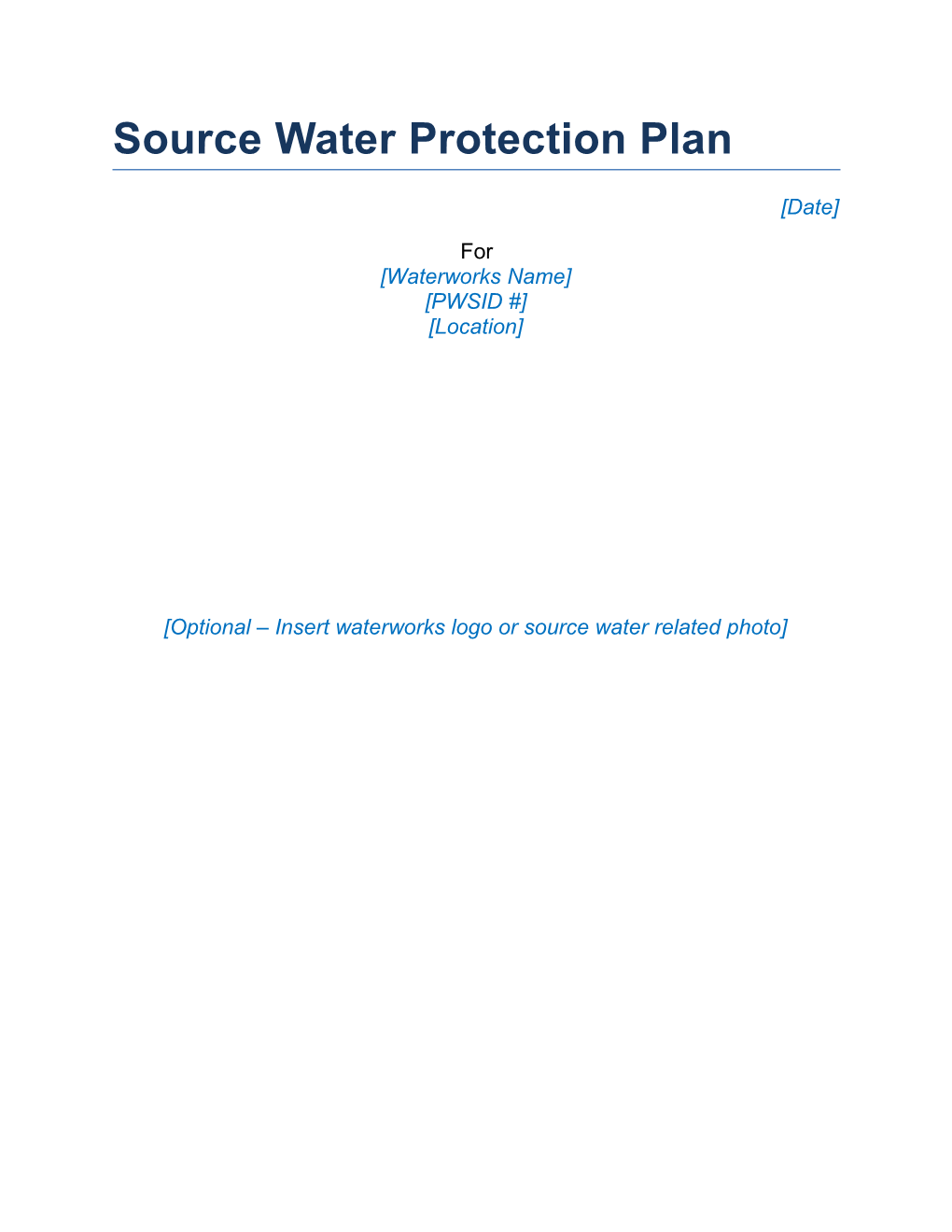 Source Water Protection Plan