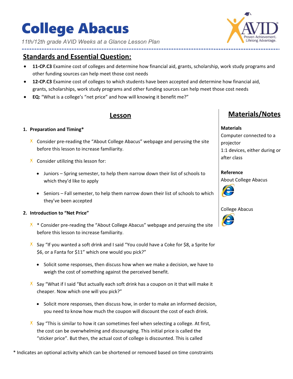 Standards and Essential Question