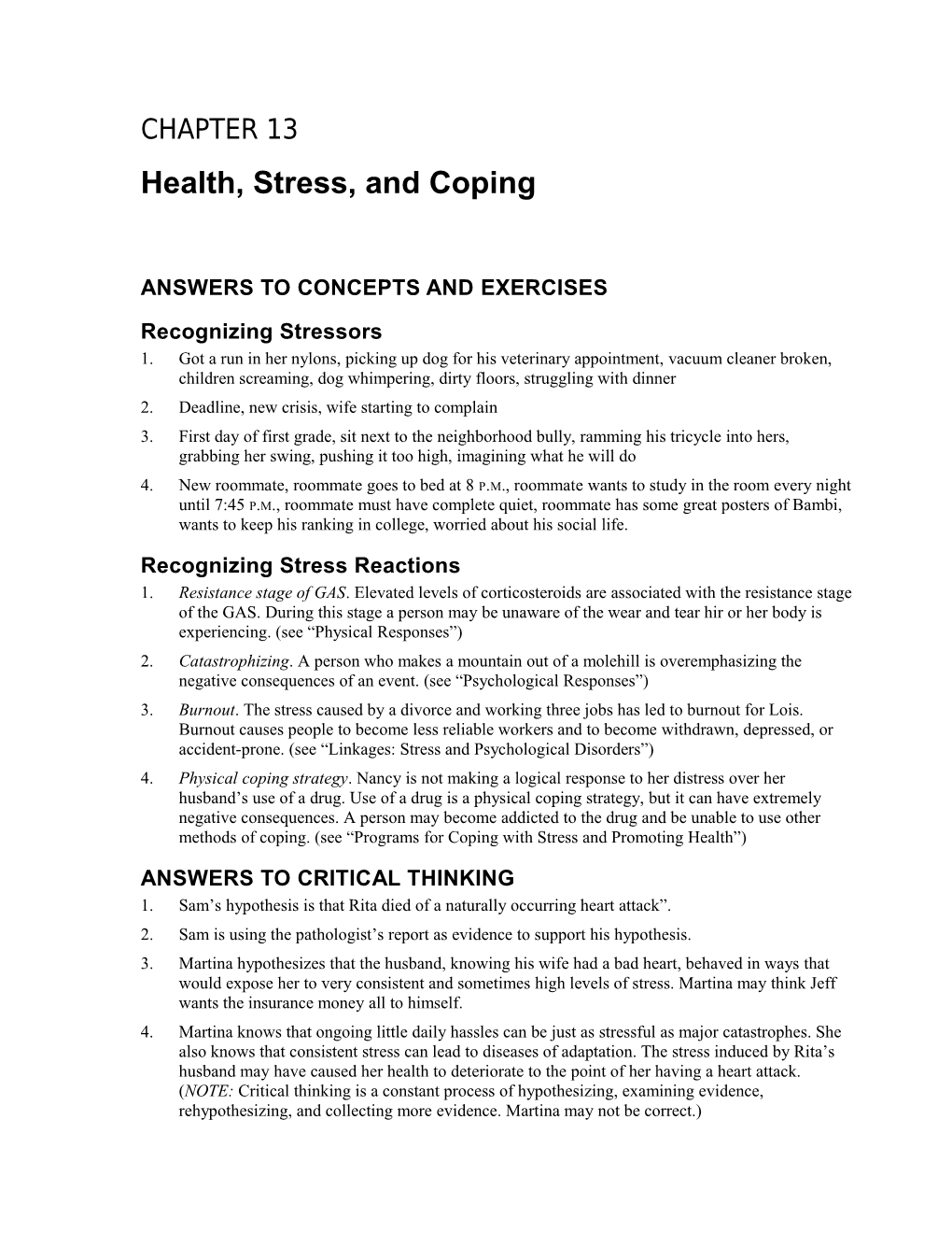 Health, Stress, and Coping