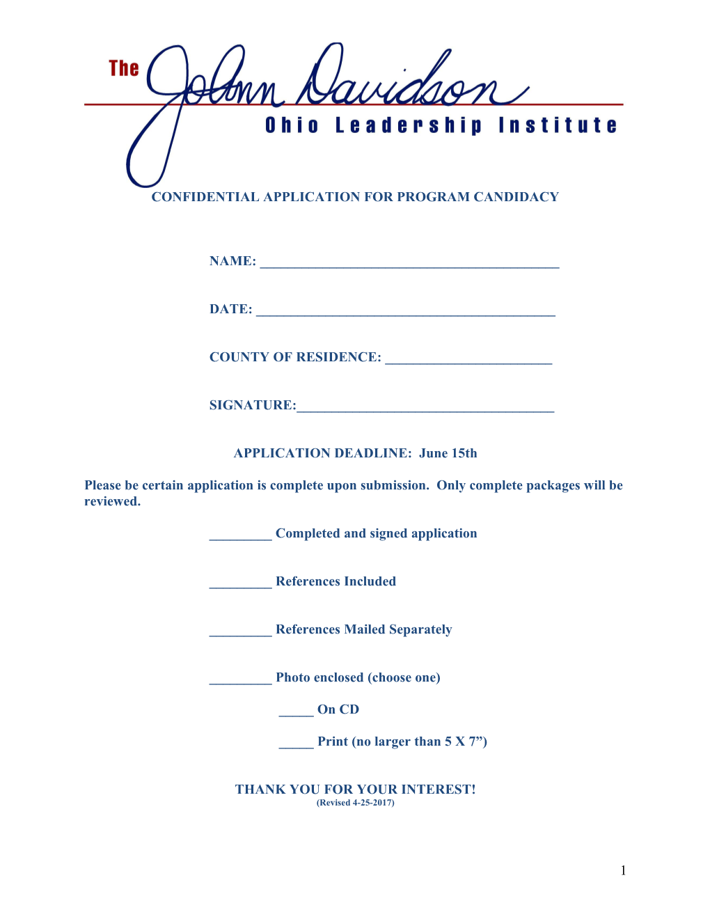 The Jo Ann Davidson Ohio Leadership Institute