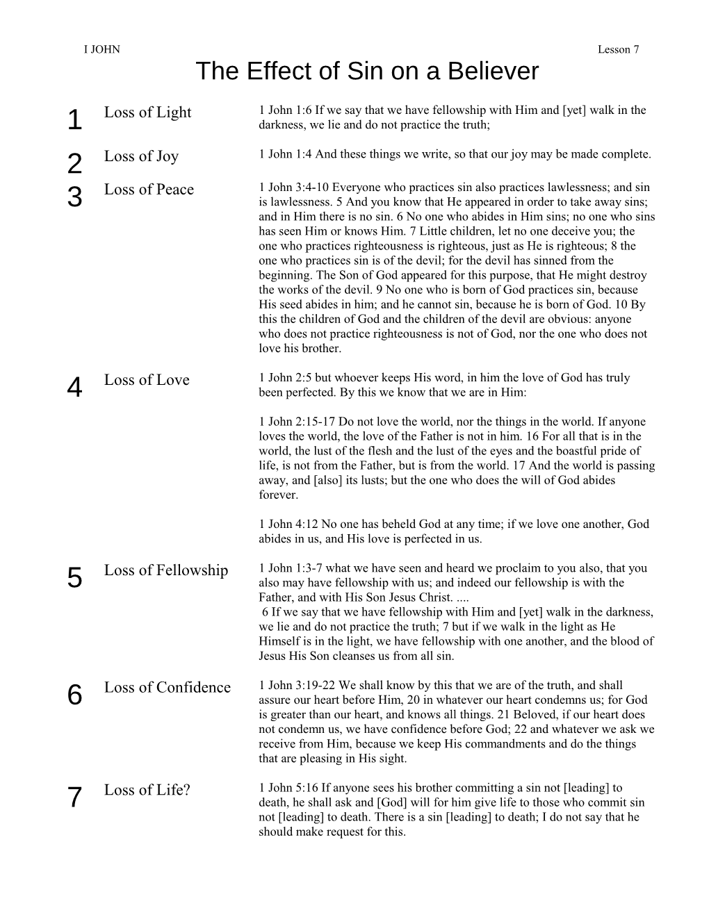 The Effect of Sin on a Believer