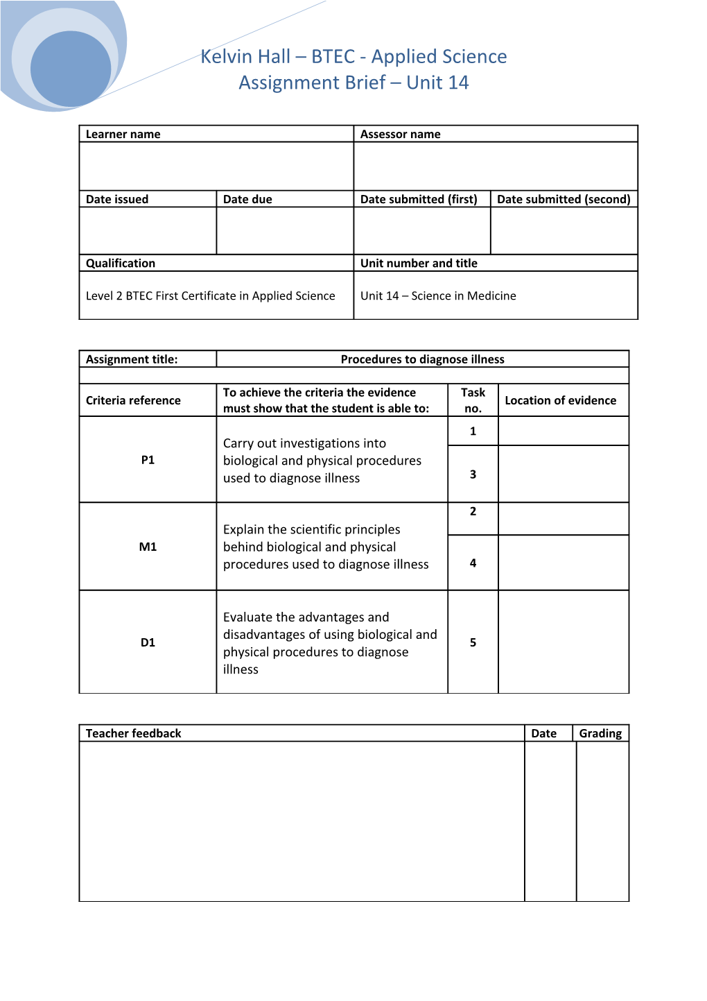 Kelvin Hall BTEC - Applied Science