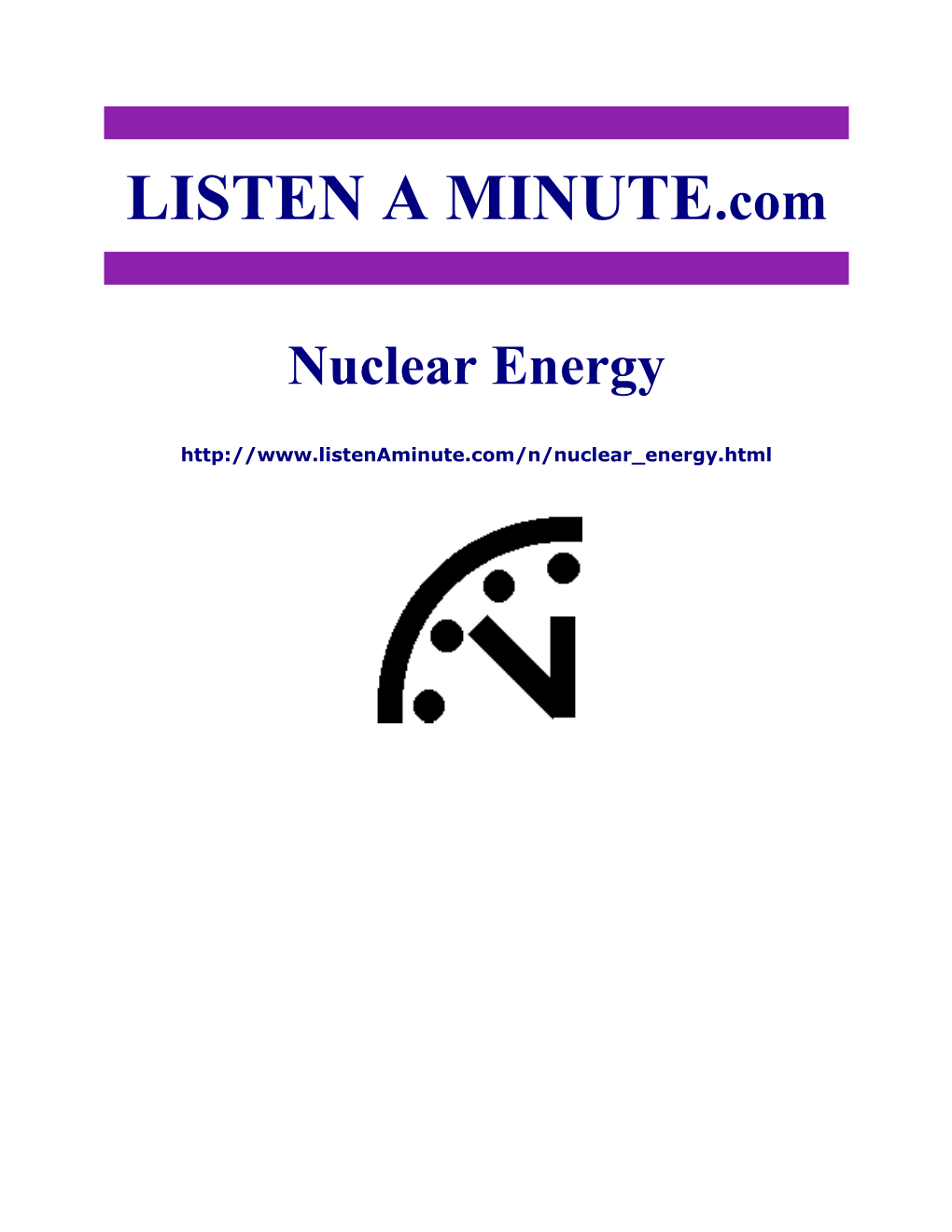 Listen a Minute.Com - ESL Listening - Nuclear Energy