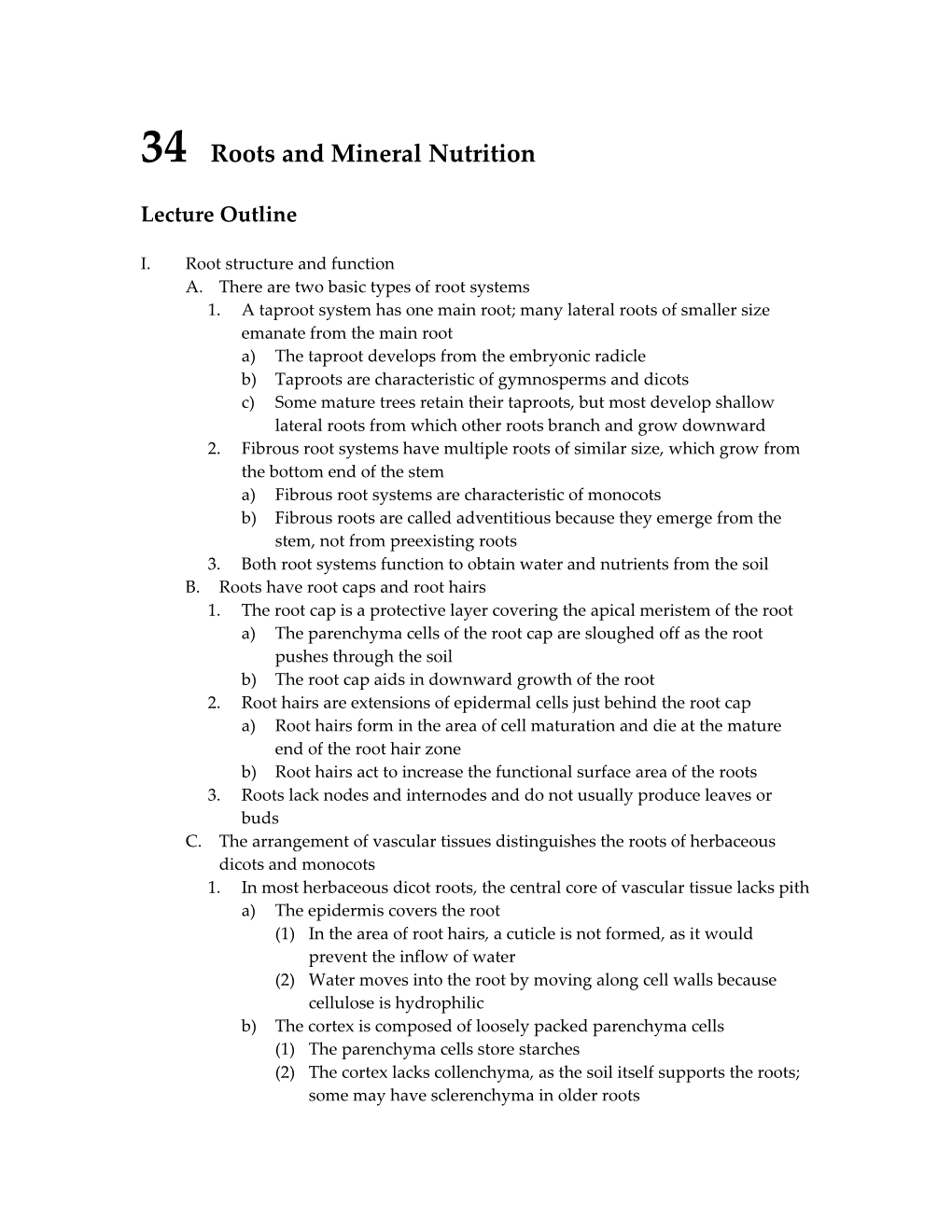 34Roots and Mineral Nutrition