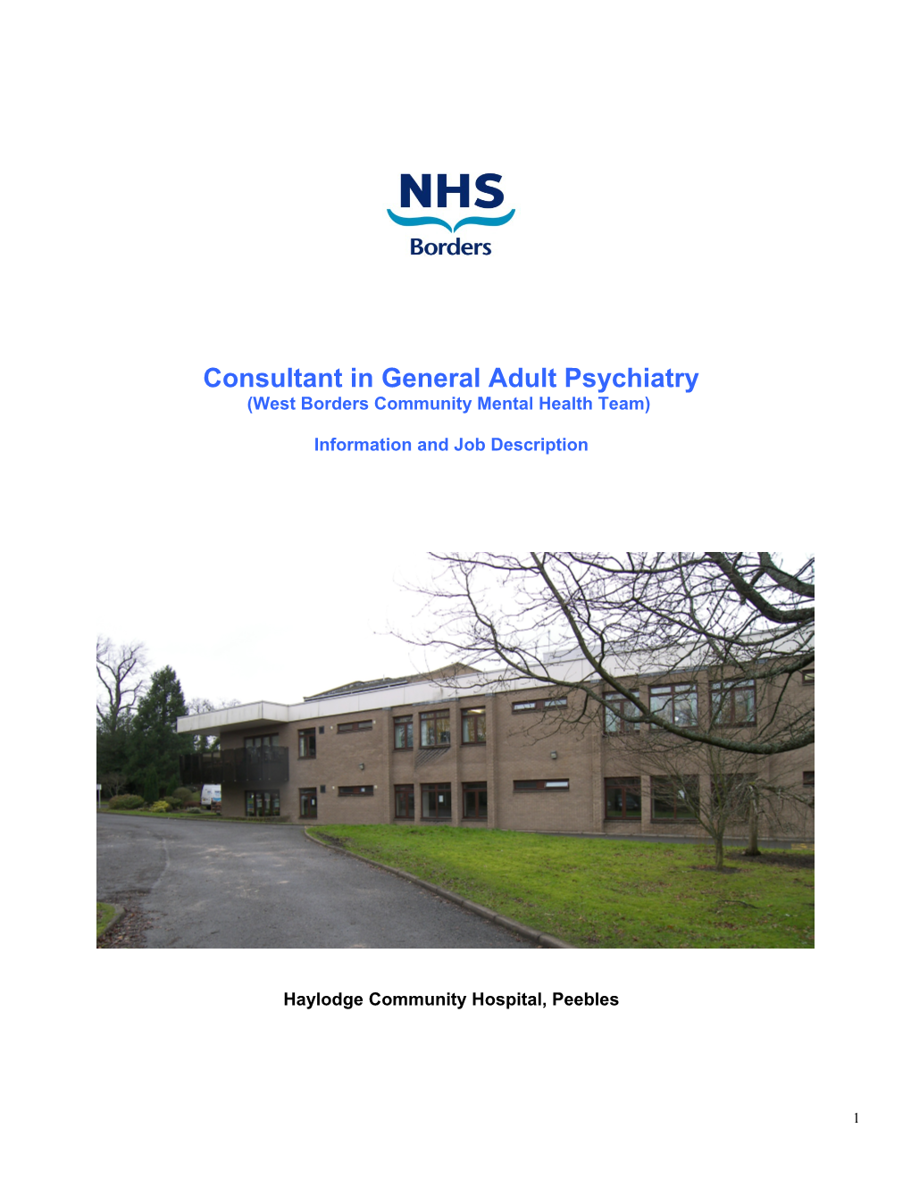 Consultant in General Adult Psychiatry