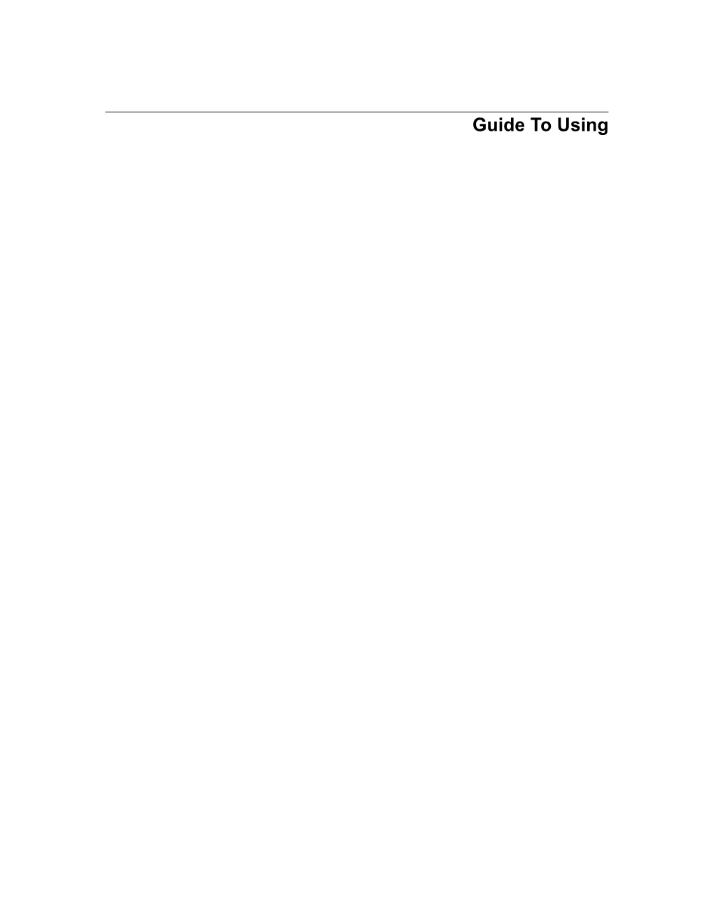 Guide to Using