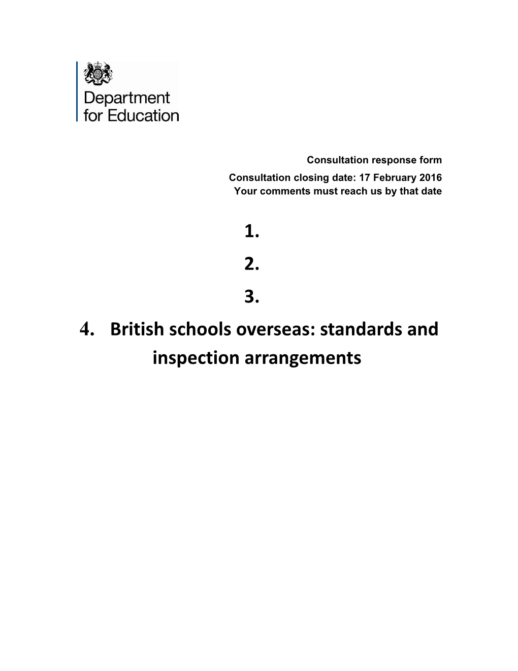 British Schools Overseas: Standards and Inspection Arrangements
