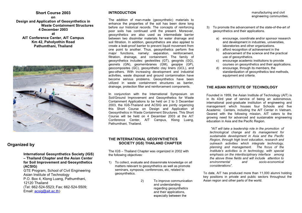 Design and Application of Geosynthetics in Waste Containment Structures