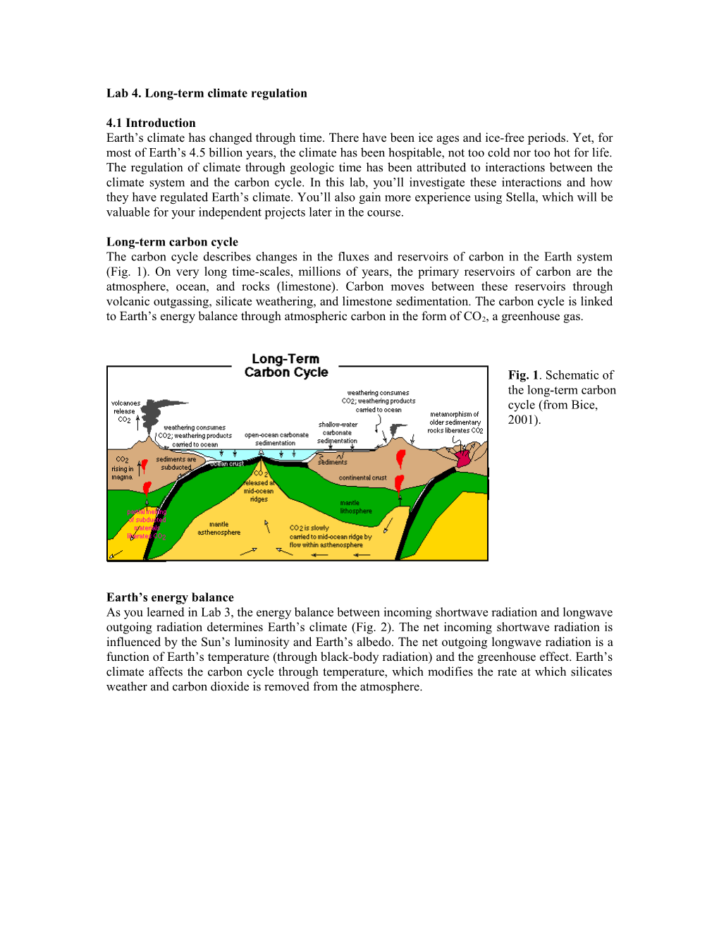 Lab 4. Long-Term Climate Regulation