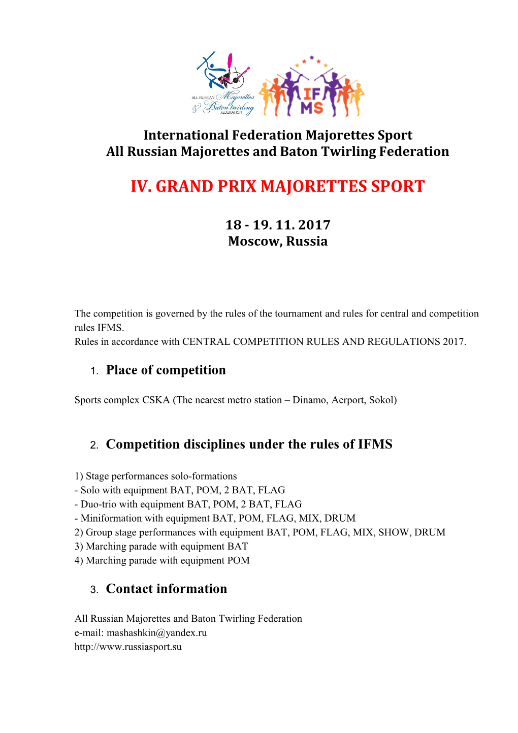 International Federation Majorettes Sport