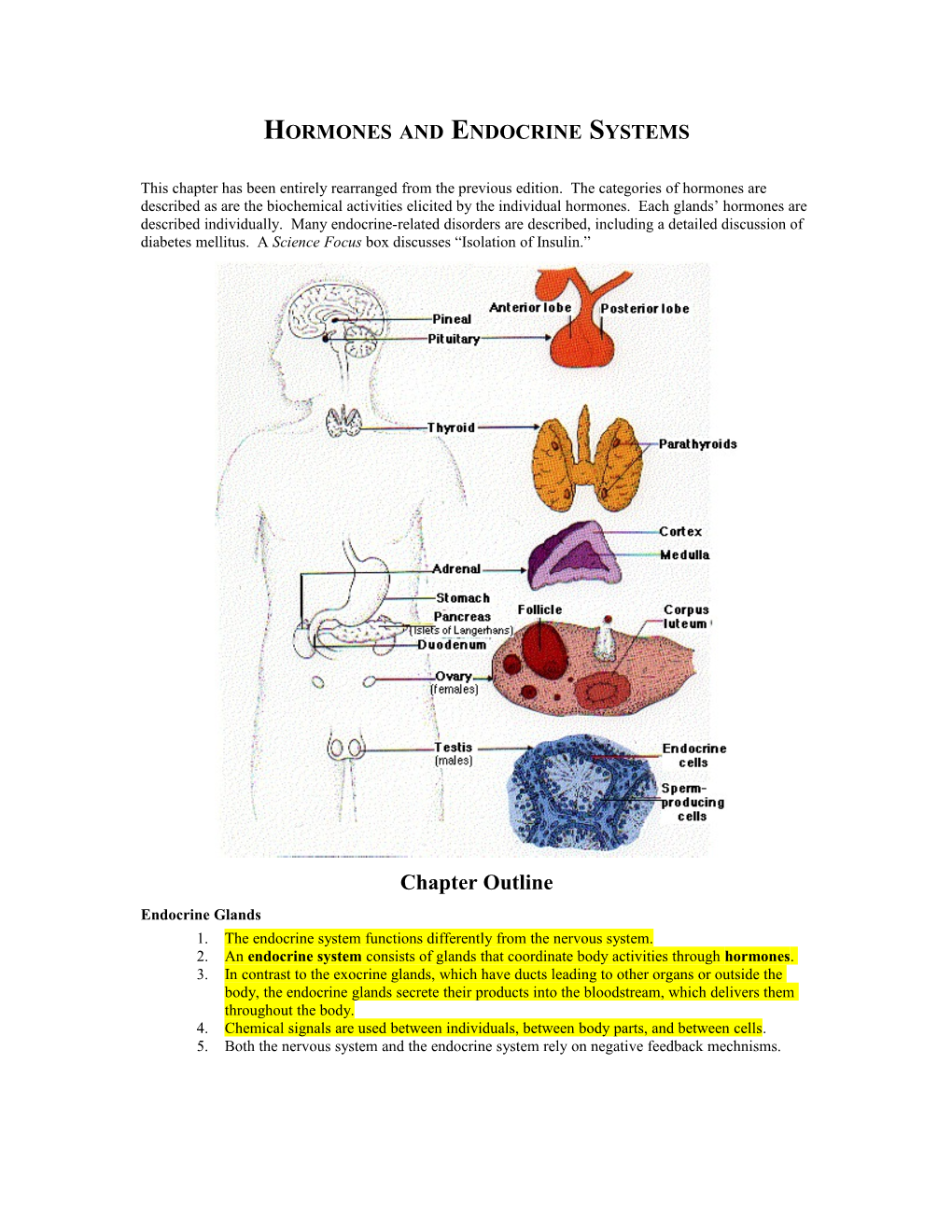 Chapter 42 Hormones and Endocrine Systems