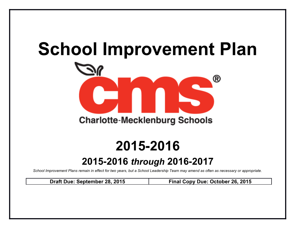 2015-2016 CMCHS School Improvment Plan Final