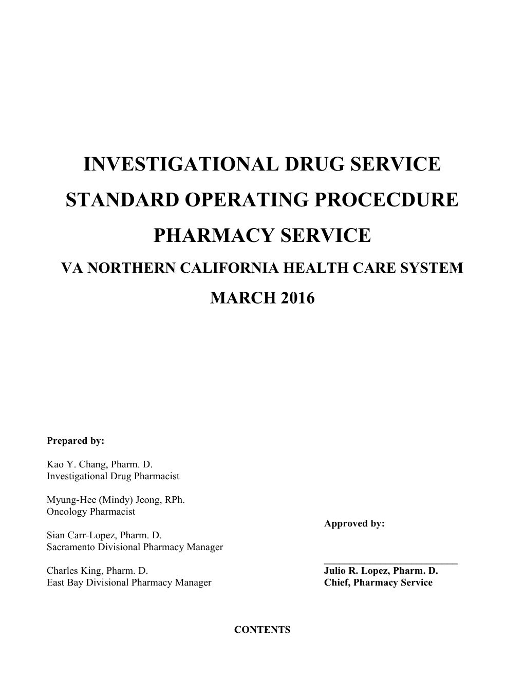 Investigational Drug Service