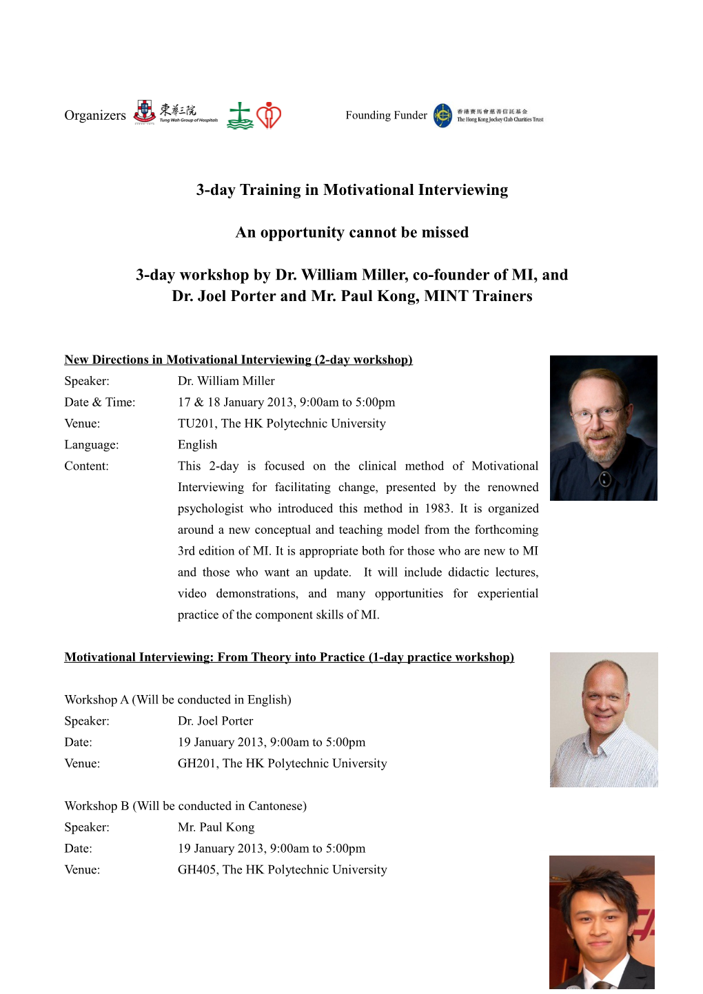 3-Day Training in Motivational Interviewing