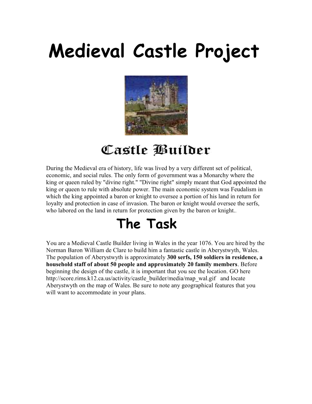 History 7 Medieval Castle Project