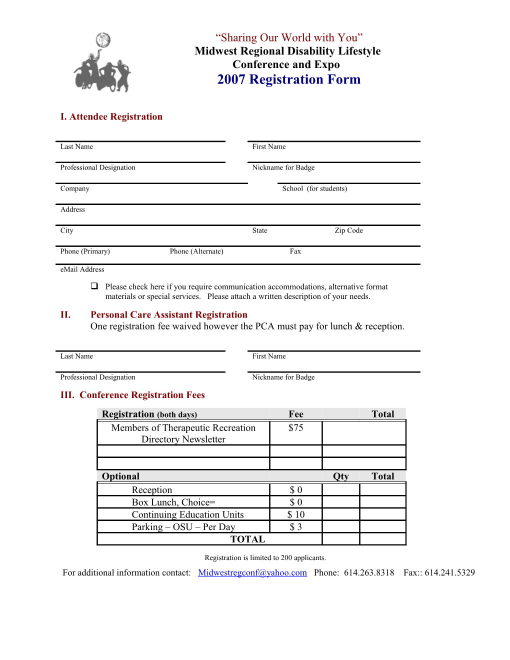 2007 Registration Form