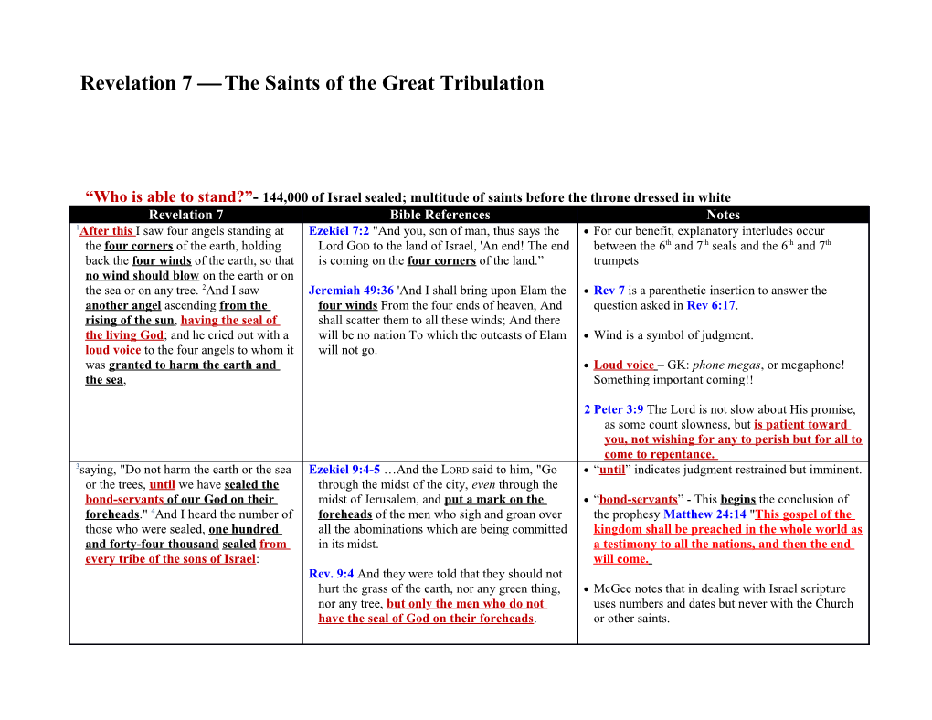 Revelation 7 the Saints of the Great Tribulation