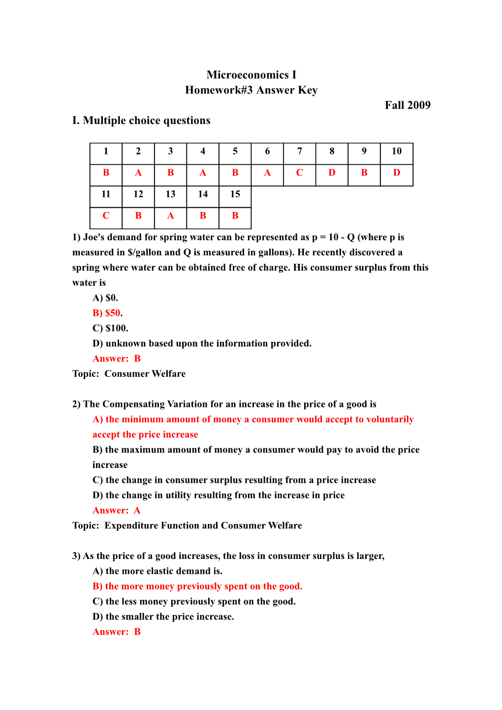 Homework#3 Answer Key