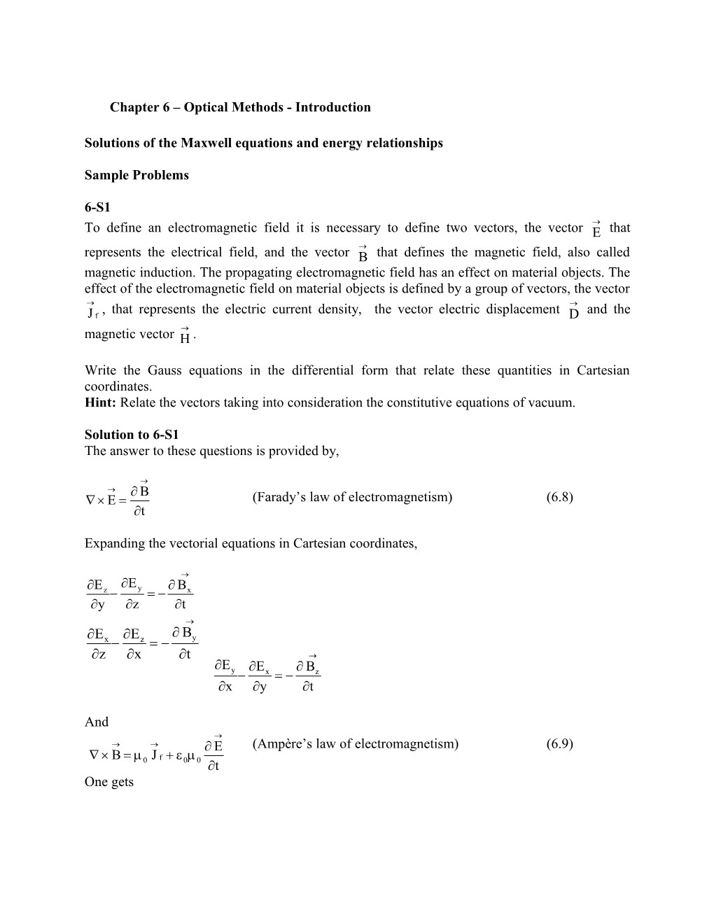 Chapter 6 Optical Methods - Introduction