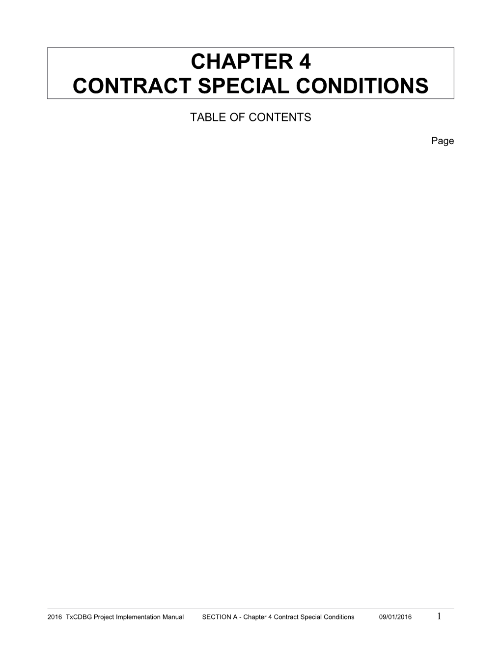 4.1 Special Conditions - Pre Construction
