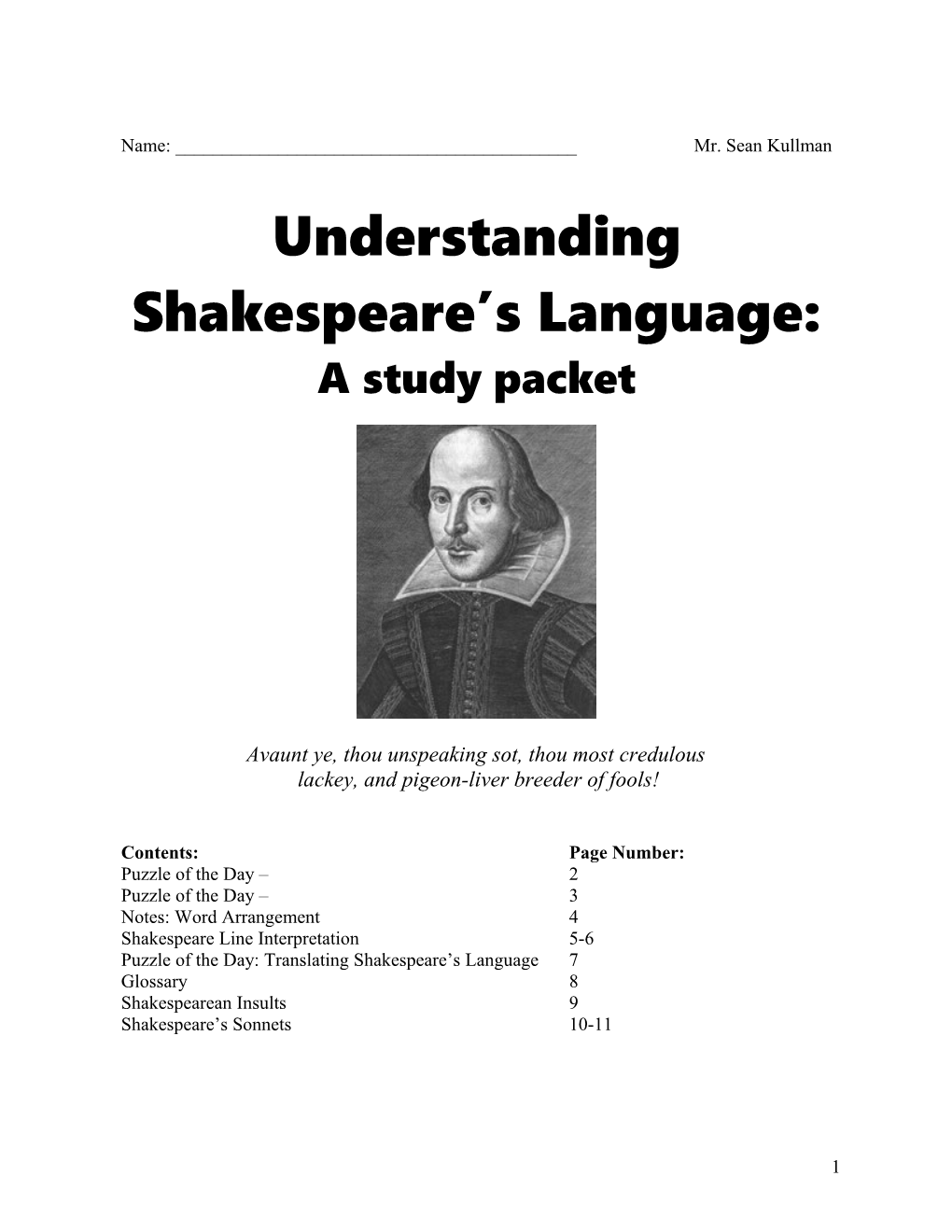 Understanding Shakespeare S Language