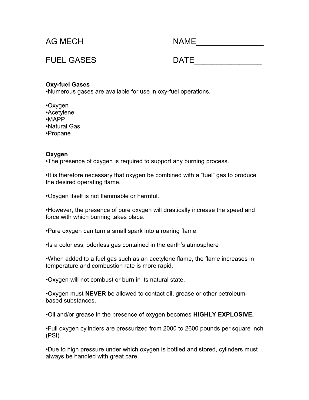 Numerous Gases Are Available for Use in Oxy-Fuel Operations