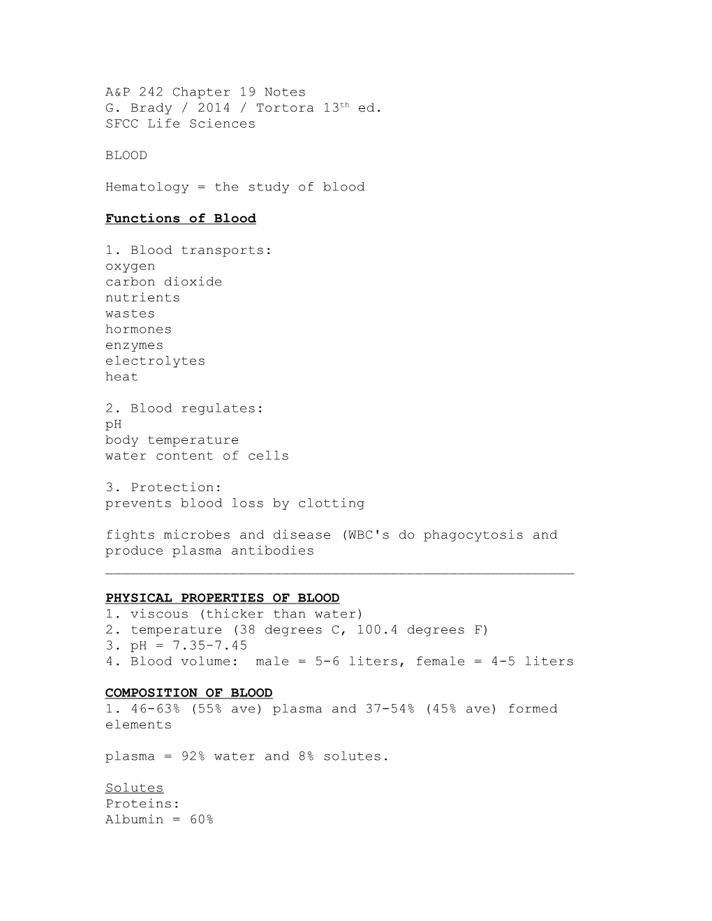 A/P 243 Chapter 24 Notes (Winter, 2002) G