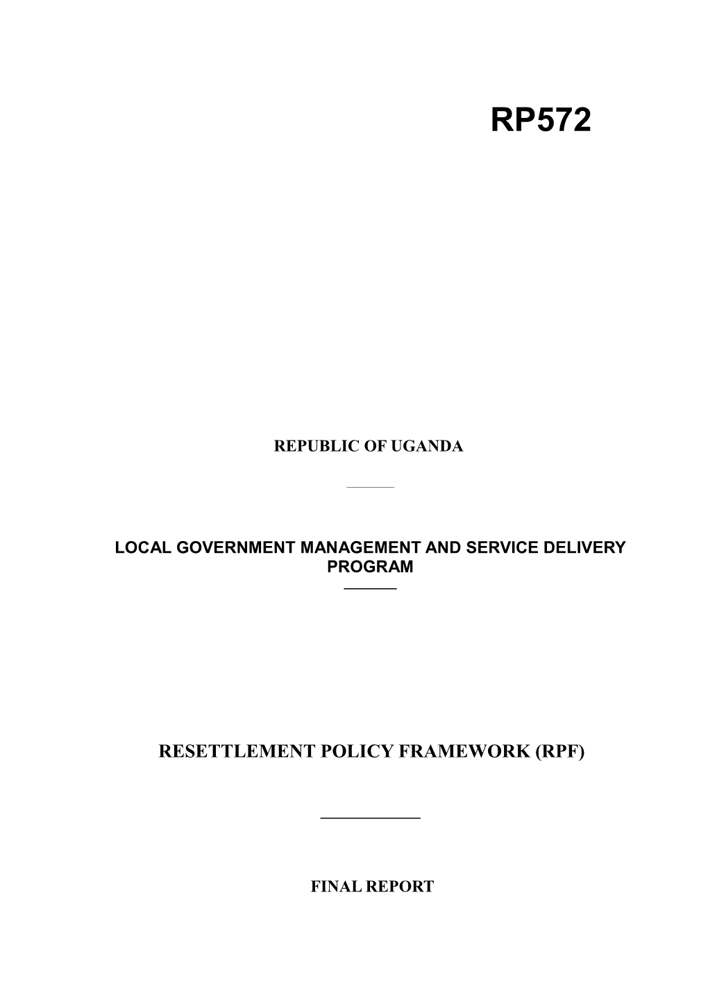 Local Government Management and Service Delivery Program