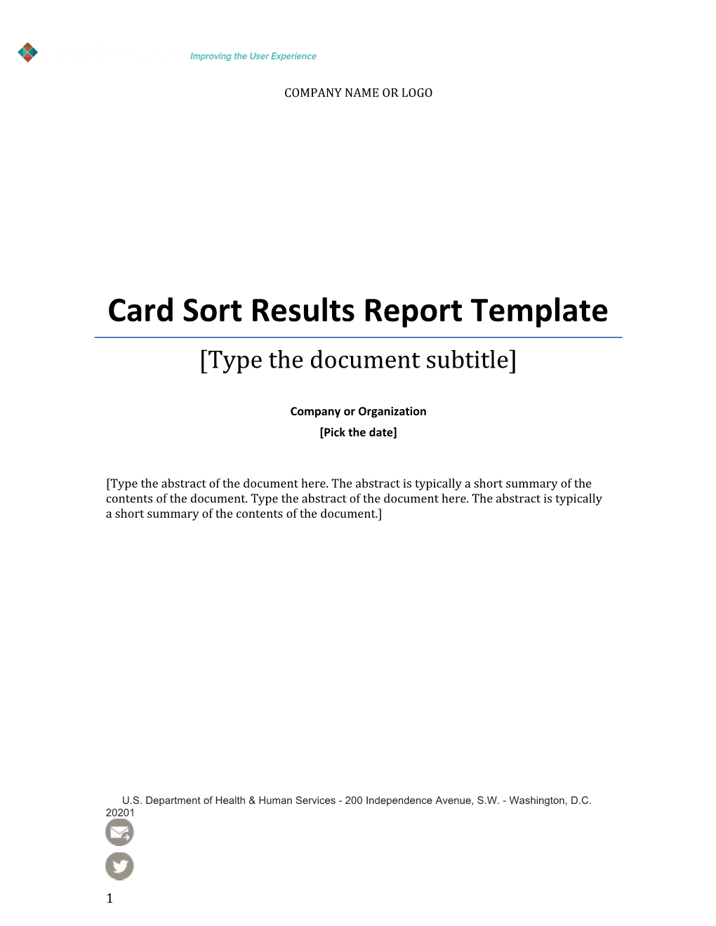 Card Sort Results Report Template