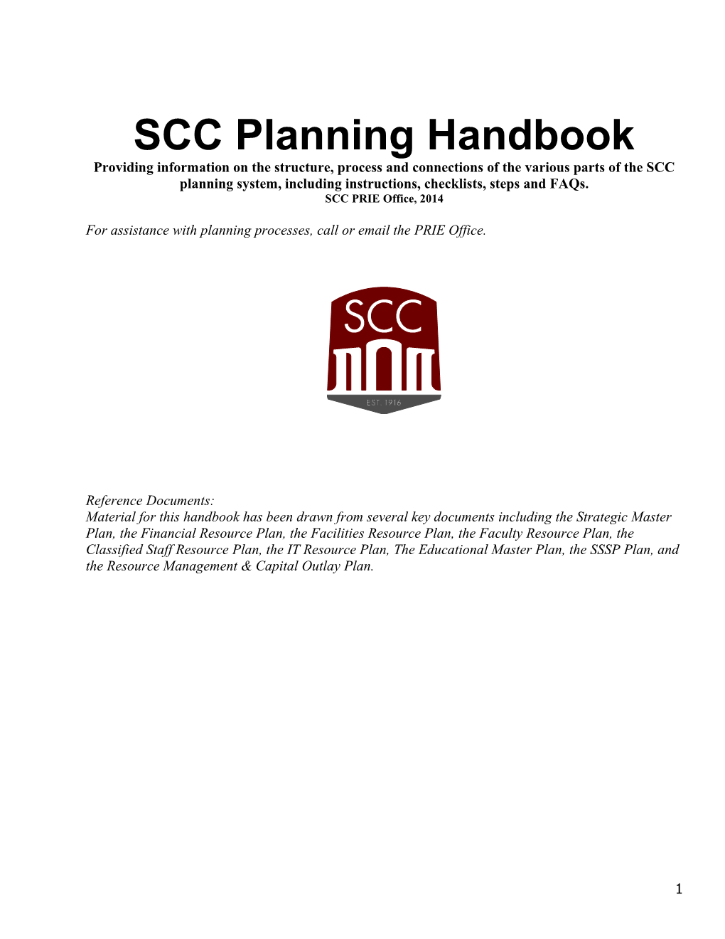 SCC Planning Handbook