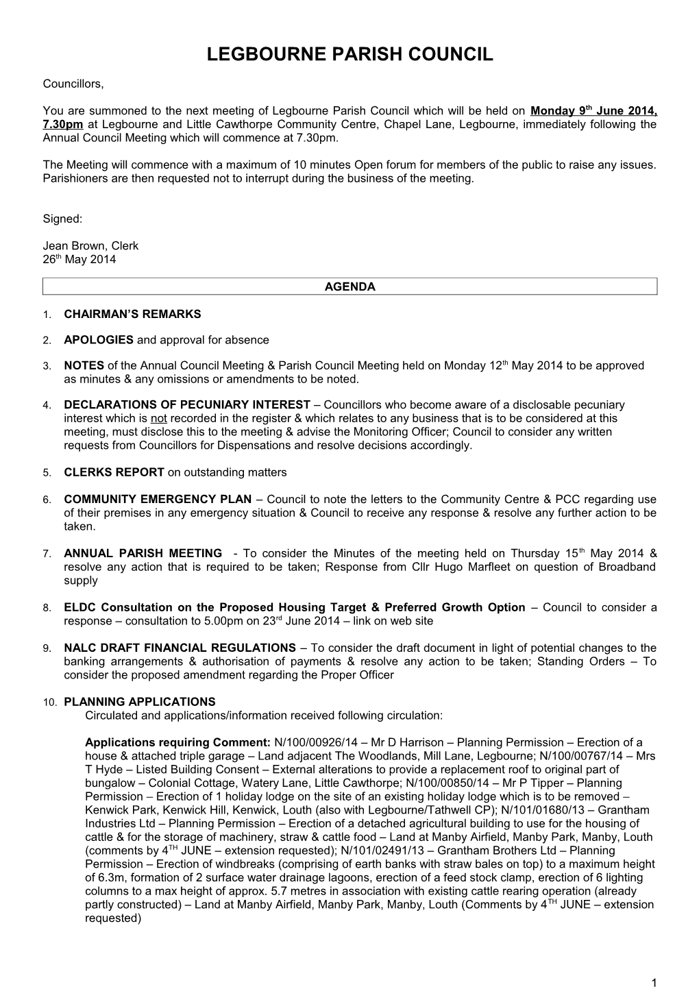 Legbourne Parish Council