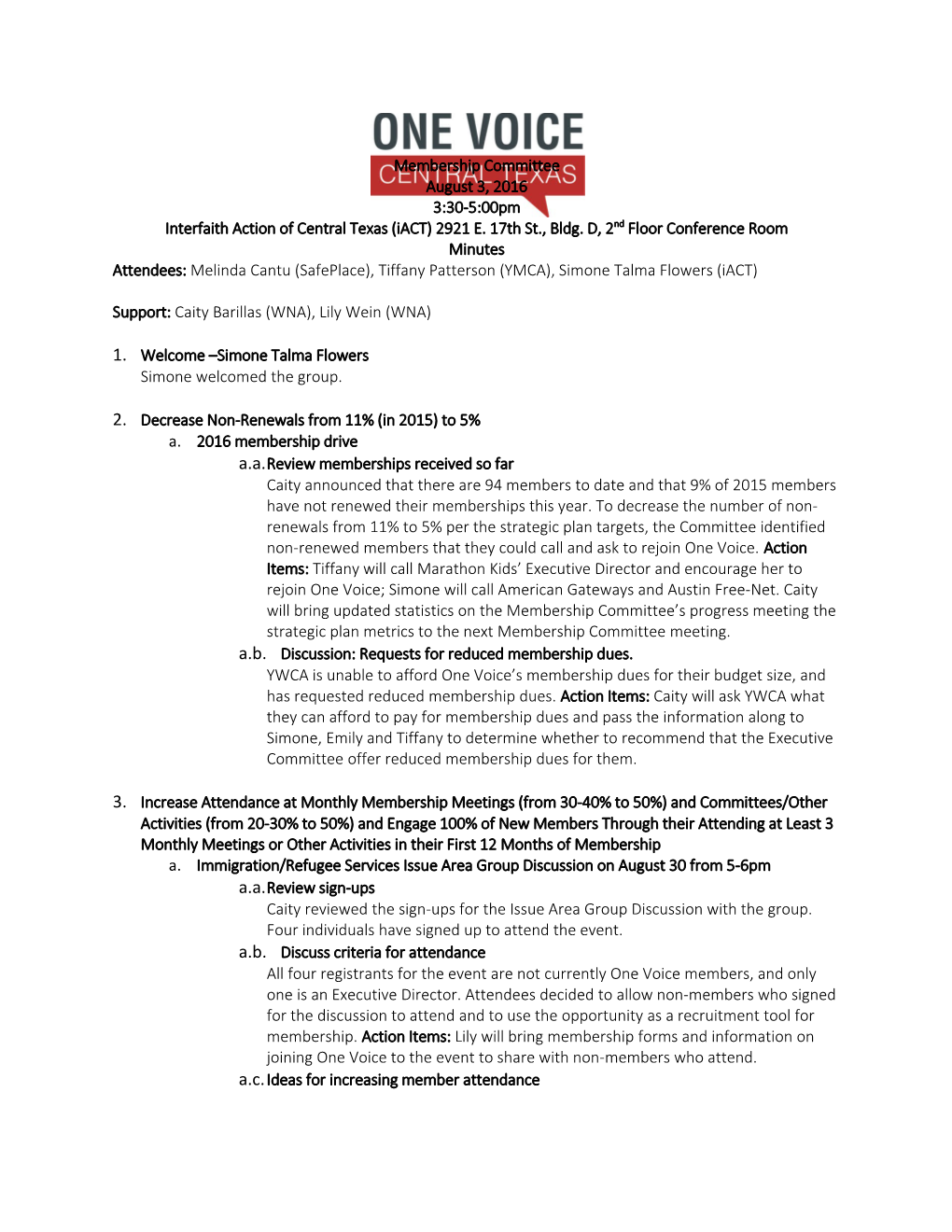 Interfaith Action of Central Texas (Iact)2921 E. 17Th St., Bldg. D, 2Nd Floor Conference Room