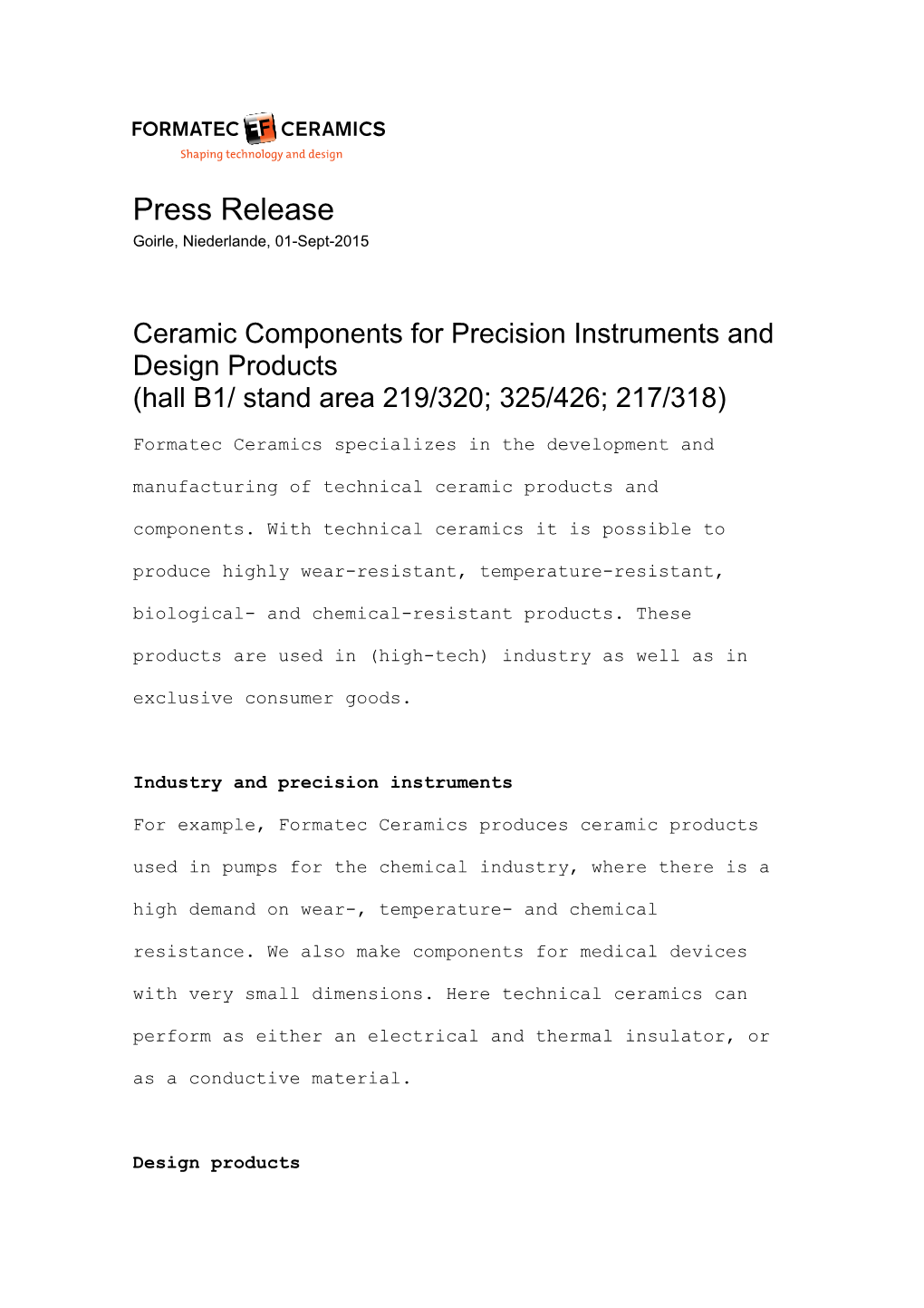 Ceramic Components for Precision Instruments and Design Products